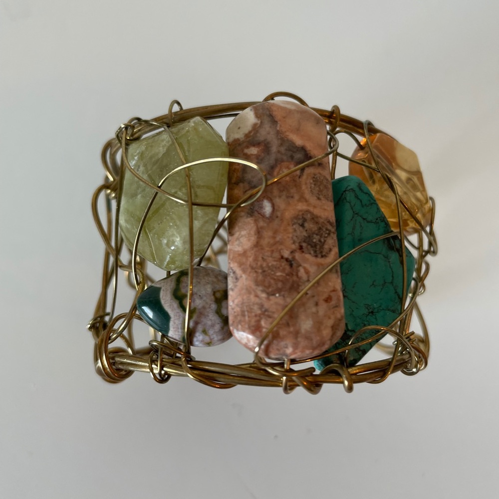 Stunning wire cuff bracelet with stones